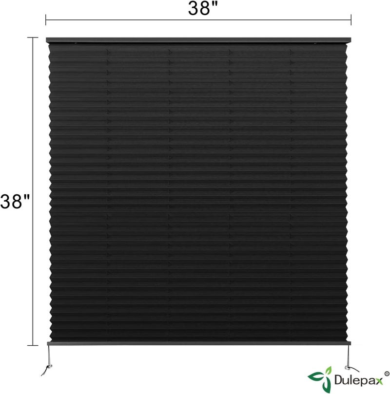 Dulepax RV Blinds - Pleated Shades, 38" W x 38" L Black RV Window Shades for Camper, Travel Trailers, Motorhome's Window - Image 2